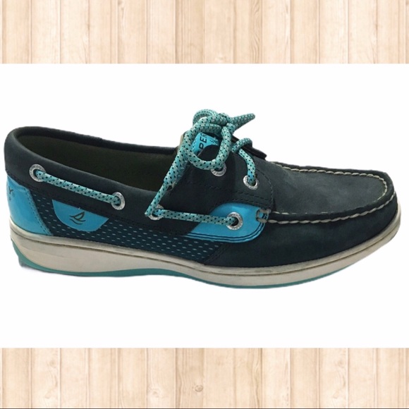 sperry navy blue boat shoes